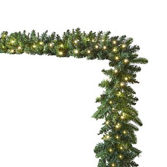 BrylaneHome Pre-Lit Arrow-Tip 9' Garland