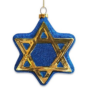 Star of David Glass Ornament, Jewish Holiday Hannukah Tree Gift