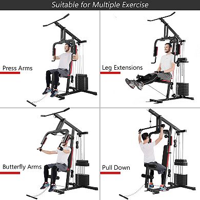 Home Gym System Multifunction Cross Trainer with 100 Lb Weight Stack