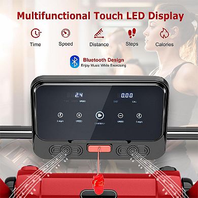2.25 Hp Electric Motorized Folding Running Treadmill Machine With Led Display