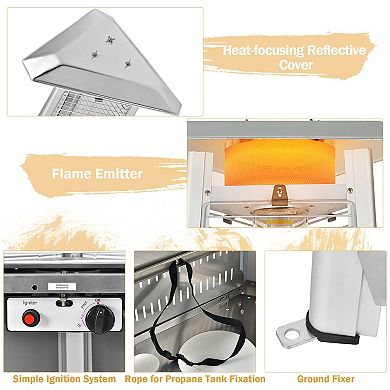 Stainless Steel Pyramid Patio Heater With Wheels