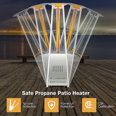 Stainless Steel Pyramid Patio Heater With Wheels