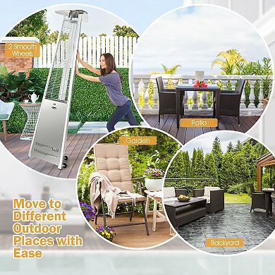 Stainless Steel Pyramid Patio Heater With Wheels