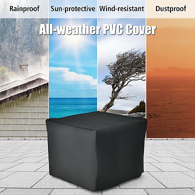 28 Inch 50000 BTU Outdoor Square Fire Pit Table with Cover