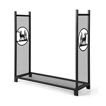 Firewood Rack with Mesh Sides Heavy Duty Log Holder