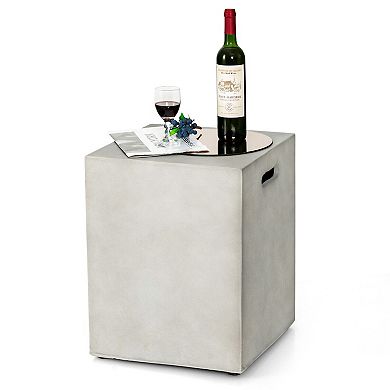 Propane Tank Cover Hideaway Table for Standard 20 Pounds Propane Tank-Gray