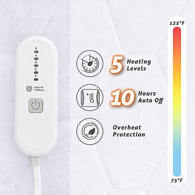 SERWALL Twin/Full-Size Flannel Heated Electric Mattress Pad with Temperature and Timing Functions