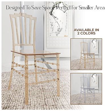 Leisuremod Acrylic Dining Side Chair With Windsor Back Design Synth Series