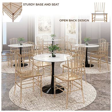 Leisuremod Acrylic Dining Side Chair With Windsor Back Design Synth Series