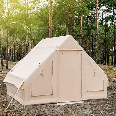 Inflatable Camping Tent for 4 to 6 Person Family Glamping with Pump