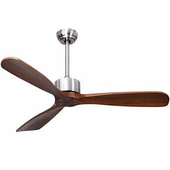 52 Inch Modern Brushed Nickel Finish Ceiling Fan with Remote Control