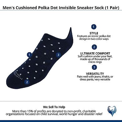 Marcoliani Men's Cushioned Polka Dot Invisible Sneaker Sock (1 Pair)