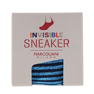Marcoliani Men's Cushioned Palio Stripe Invisible Sneaker Sock (1 Pair)