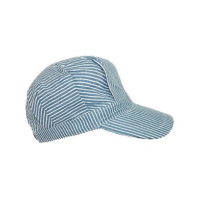Ctm Kids' Cotton Blue Stripe Train Engineer Cap