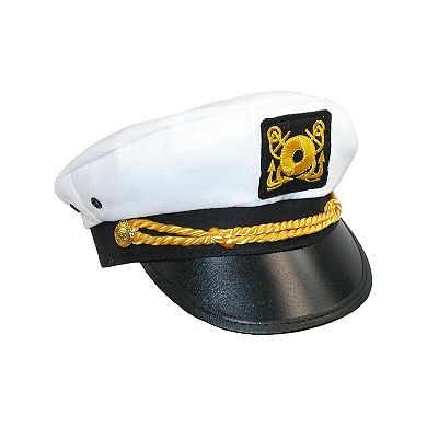 Ctm Kids' Cotton White Nautical Boating Captains Cap