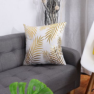 Throw Pillow Cover Leaves Pattern Modern Decorative Pillow Shams, 18 x 18 Inches 1 Pc
