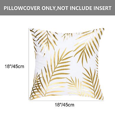 Throw Pillow Cover Leaves Pattern Modern Decorative Pillow Shams, 18 x 18 Inches 1 Pc