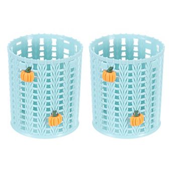 Pencil Holder, Plastic Pen Holder for Desk Cute Pencil Holders Pumpkin Cup Organizer Mesh