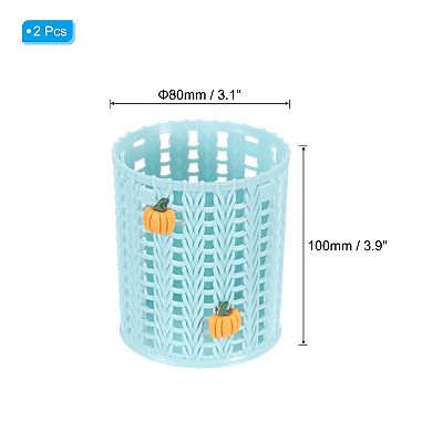 Pencil Holder, Plastic Pen Holder for Desk Cute Pencil Holders Pumpkin Cup Organizer Mesh