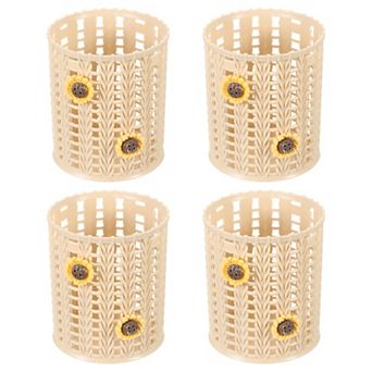 Pencil Holder, Plastic Pen Holder Cute Pencil Holders Sunflower Mesh