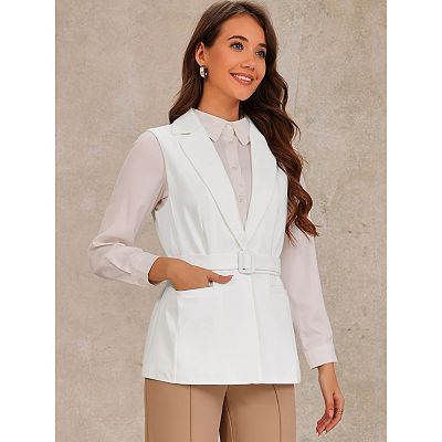 Suit Vest Outfit Women's Formal Waistcoat Suit Lady Formal Work Dress  Suit Vest Tops Waistcoats Sleeveless Cafe Waitress Gilet