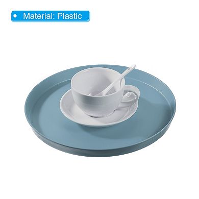 11" Restaurant Serving Trays, 2 Pcs Round Non-Slip Food Service Tray Platter Plastic Serving Tray