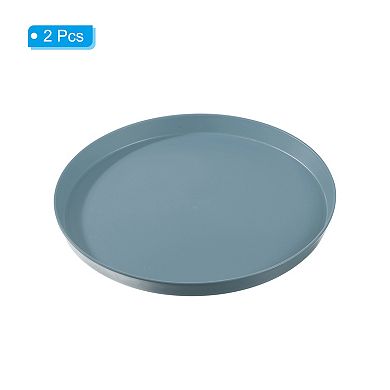 11" Restaurant Serving Trays, 2 Pcs Round Non-Slip Food Service Tray Platter Plastic Serving Tray