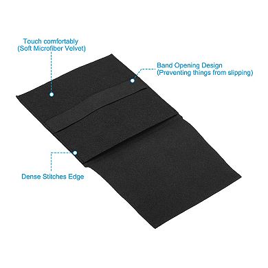 3.94"x3.94" Jewelry Pouches with Band, 8 Pack Microfiber Portable Soft Storage Bags Packaging