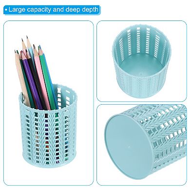 Pencil Holder, 2 Pack Plastic Pen Holder for Desk Cute Pencil Holders Cup Organizer Brush Holder