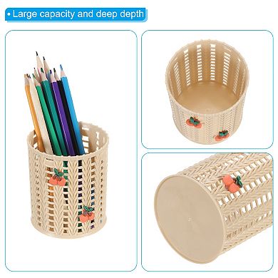Pencil Holder, Plastic Pen Holder Cute Pencil Holders Cherry Mesh