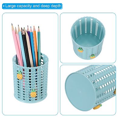 Pencil Holder, Plastic Pen Holder Cute Pencil Holders Pineapple Mesh