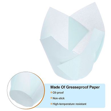 50 Pcs Tulip Cupcake Liners Greaseproof Baking Cups Paper Cupcake Wrappers Holders