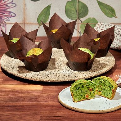 50 Pcs Tulip Cupcake Liners Greaseproof Baking Cups Paper Cupcake Wrappers Holders