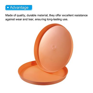 14" Restaurant Serving Trays, 2 Pcs Round Non-Slip Food Service Tray Platter Reusable Plastic Tray