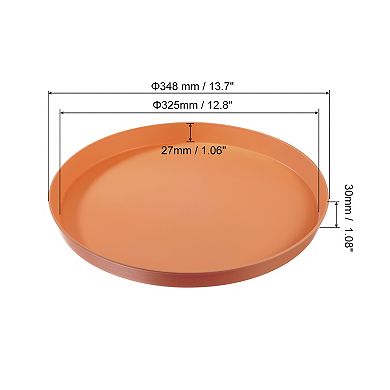14" Restaurant Serving Trays, 2 Pcs Round Non-Slip Food Service Tray Platter Reusable Plastic Tray