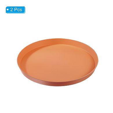 14" Restaurant Serving Trays, 2 Pcs Round Non-Slip Food Service Tray Platter Reusable Plastic Tray