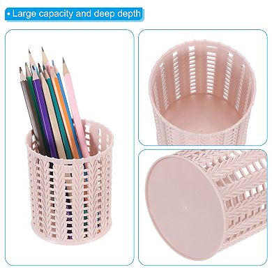 Pencil Holder, 4 Pack Plastic Pen Holder for Desk Cute Pencil Holders Cup Organizer