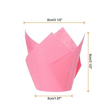 50Pcs Tulip Cupcake Liners Standard Paper Baking Cups Greaseproof Wrappers Disposable for Party
