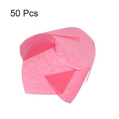 50Pcs Tulip Cupcake Liners Standard Paper Baking Cups Greaseproof Wrappers Disposable for Party