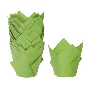 50 pc Tulip Cupcake Liners Standard Paper Baking Cups Greaseproof Wrappers Disposable for Party