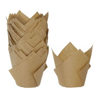 50 pc Tulip Cupcake Liners Standard Paper Baking Cups Greaseproof Wrappers Disposable for Party