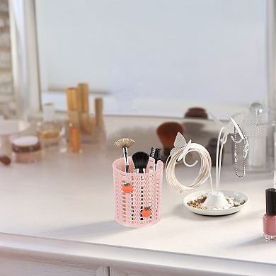 Pencil Holder, Plastic Pen Holder for Desk Cute Pencil Holders Bow Cup Organizer