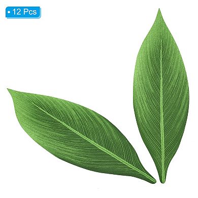 Palm Leaves, 12 Pack Artificial Palm Leaves Faux Palm Fronds Fake Palm Leaf Simulation Tree Leaves