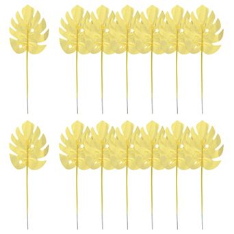 Palm Leaves, 12 Pack Artificial Palm Leaves Faux Palm Fronds Fake Palm Leaf Simulation Tree Leaves