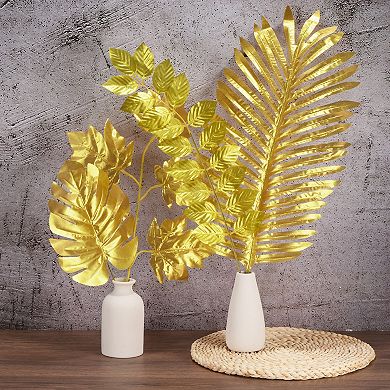 Palm Leaves, 12 Pack Artificial Palm Leaves Faux Palm Fronds Fake Palm Leaf Simulation Tree Leaves