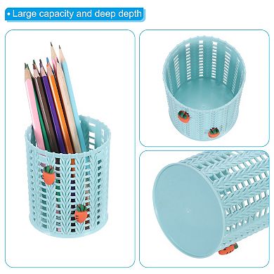 Pencil Holder, Plastic Pen Holder for Desk Cute Pencil Holders Mesh Holder