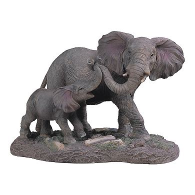 2-PC Gift Set FC Design 9H Elephant Mother and Baby with Trunk Up Figurine Statue