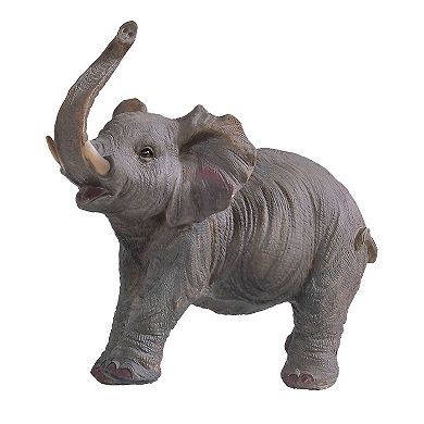 2-PC Gift Set FC Design 6H Wildlife Elephant with Trunk Up Figurine Statue