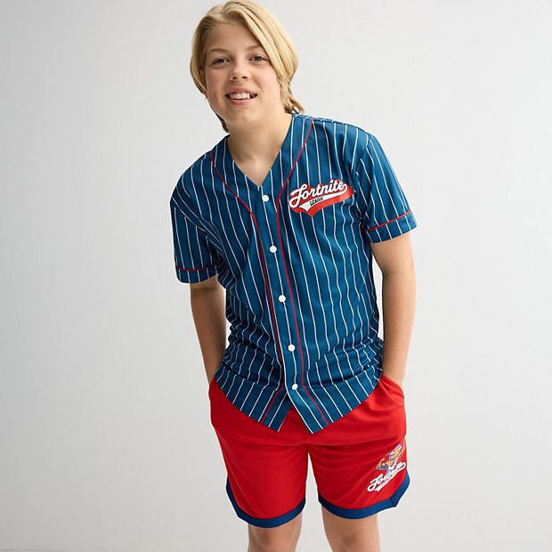 Boys 8-20 Fortnite League Striped Baseball Jersey & Shorts Set