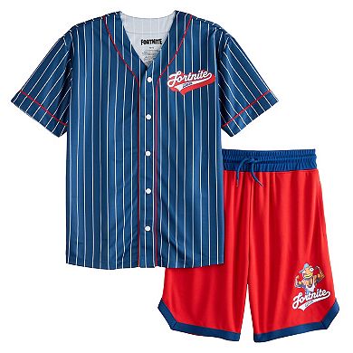 Boys 8-20 Fortnite League Striped Baseball Jersey & Shorts Set